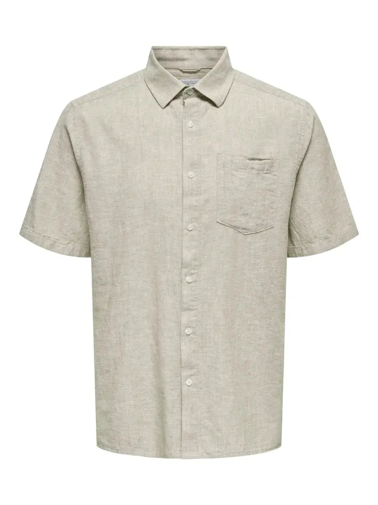 Caiden Linskjorte SS RG - Chinchilla Only & Sons