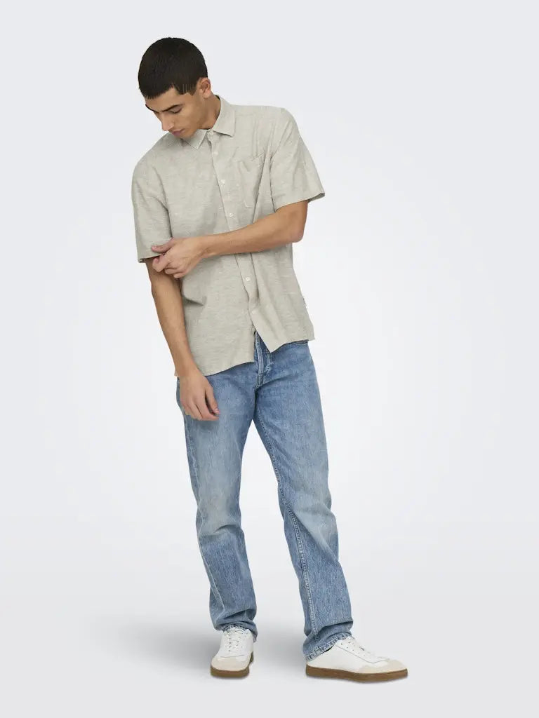 Caiden Linskjorte SS RG - Chinchilla Only & Sons