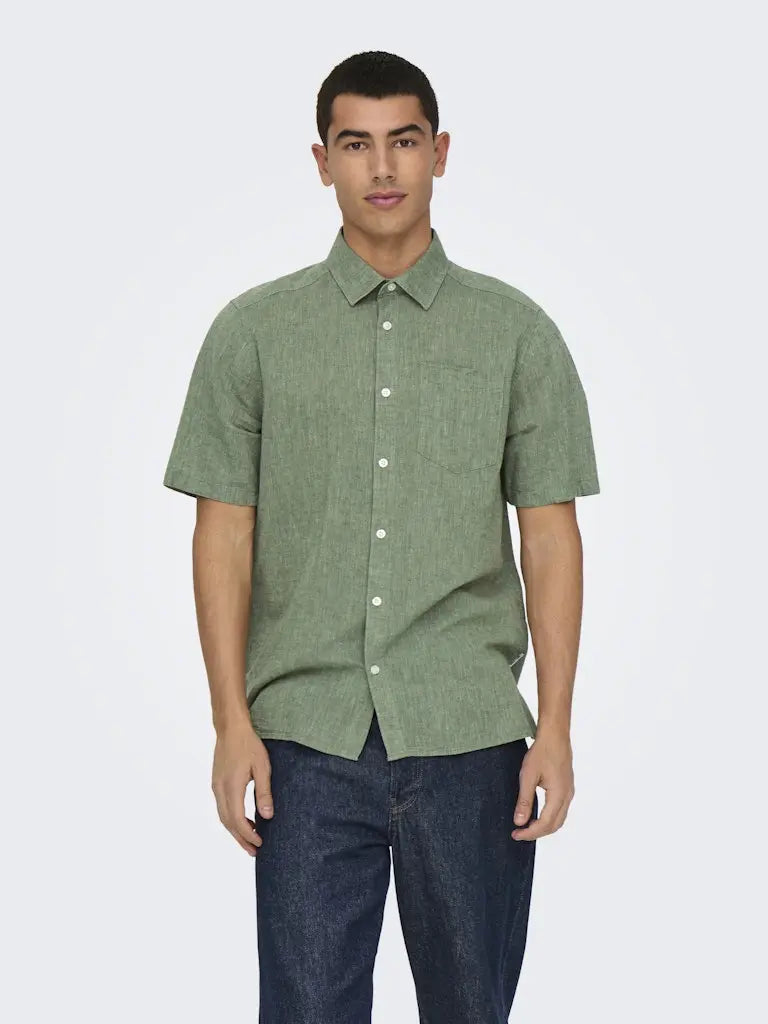 Caiden Linskjorte SS RG - Swamp Only & Sons