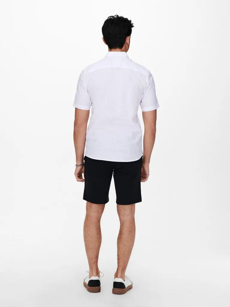 Caiden Linskjorte SS - White Only & Sons