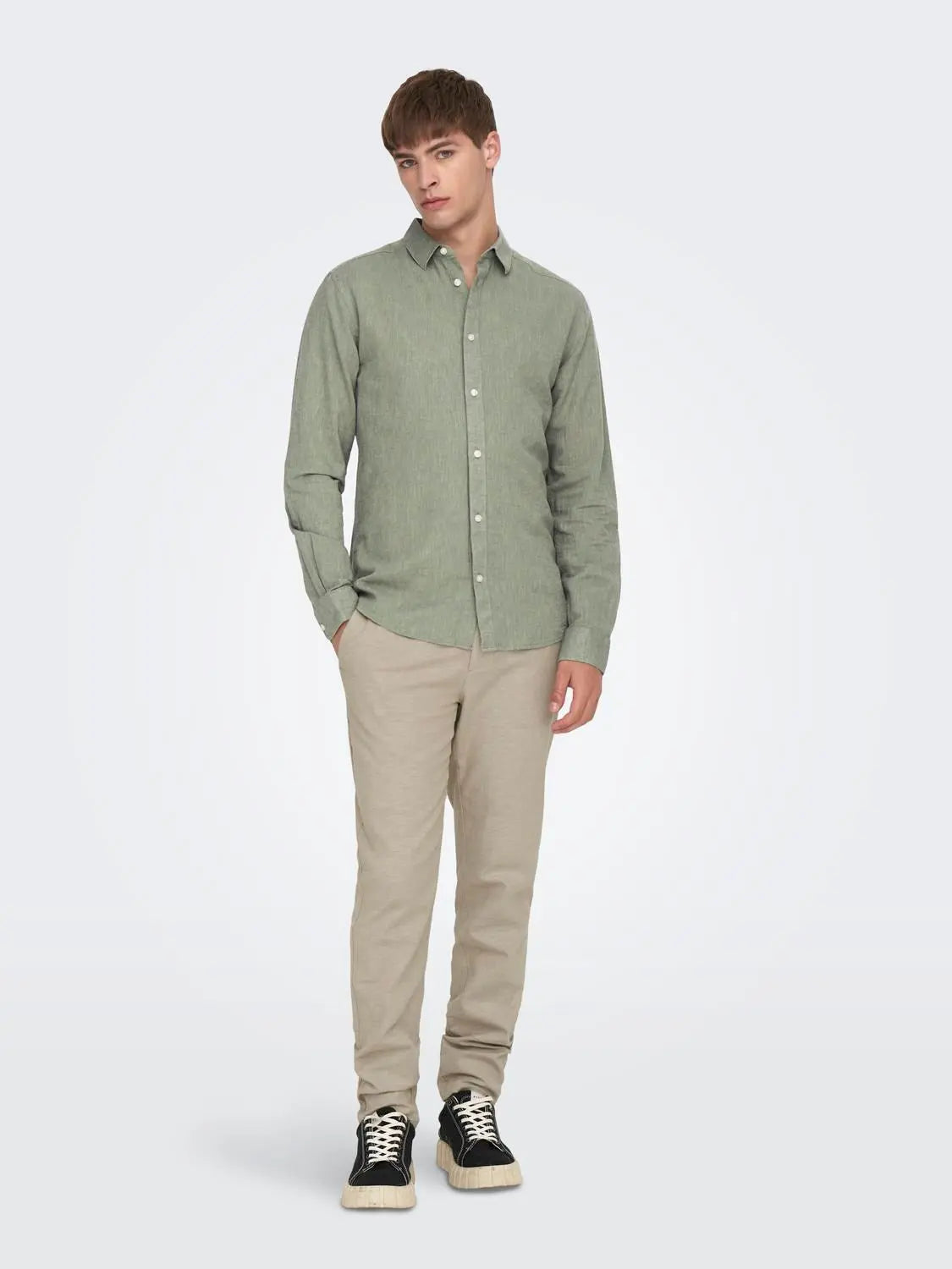Caiden Linskjorte - Swamp Only & Sons