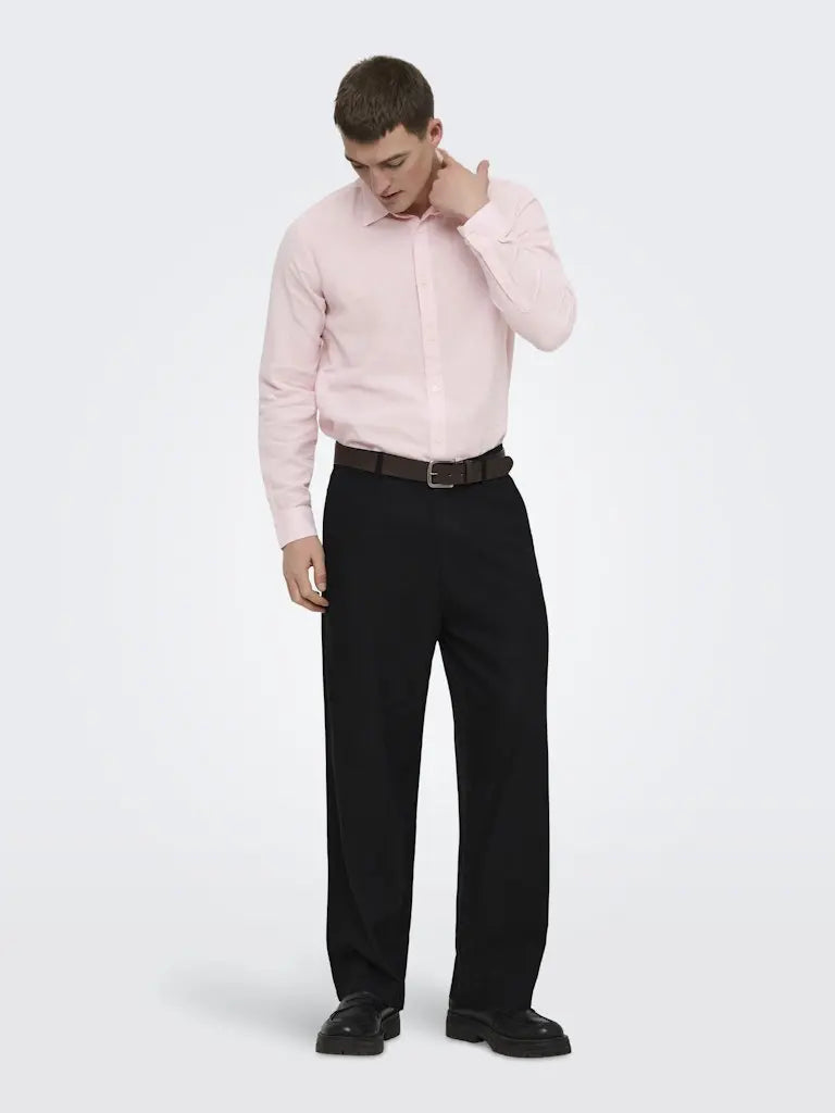Caiden Linskjorte - Veiled Pink Only & Sons