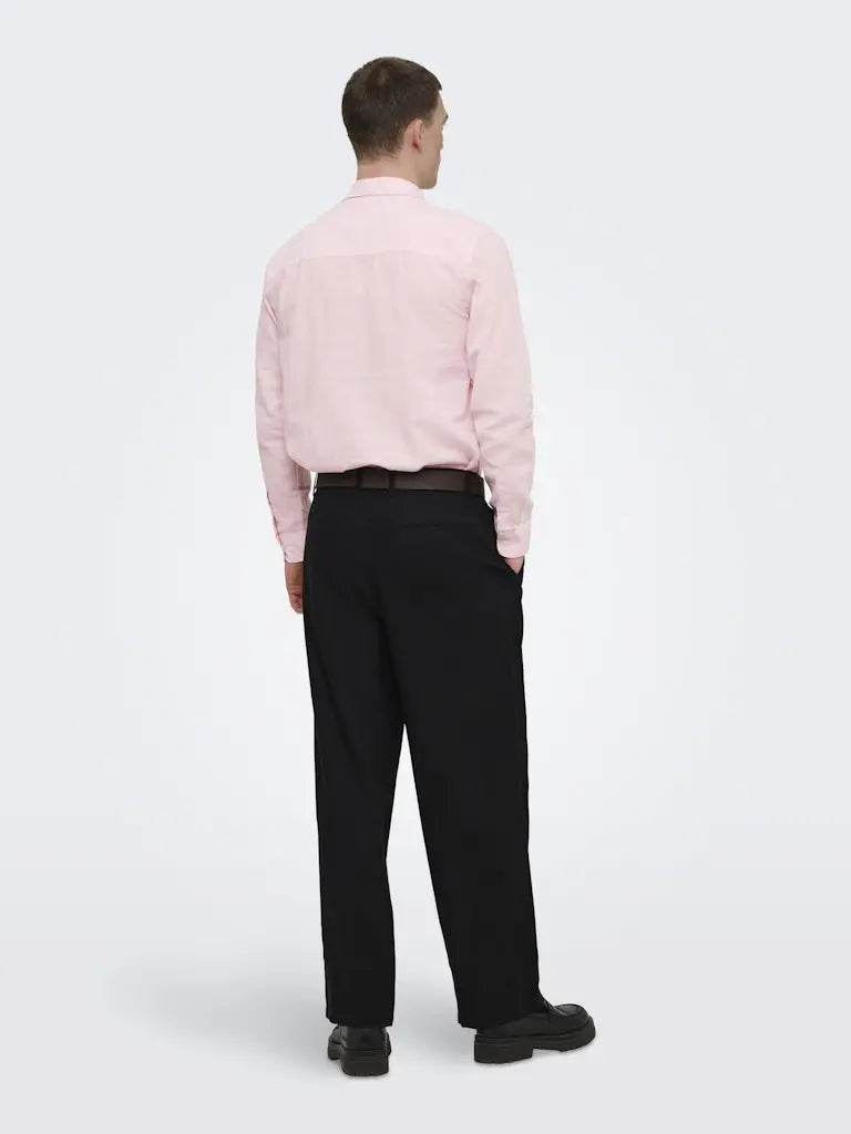 Caiden Linskjorte - Veiled Pink Only & Sons