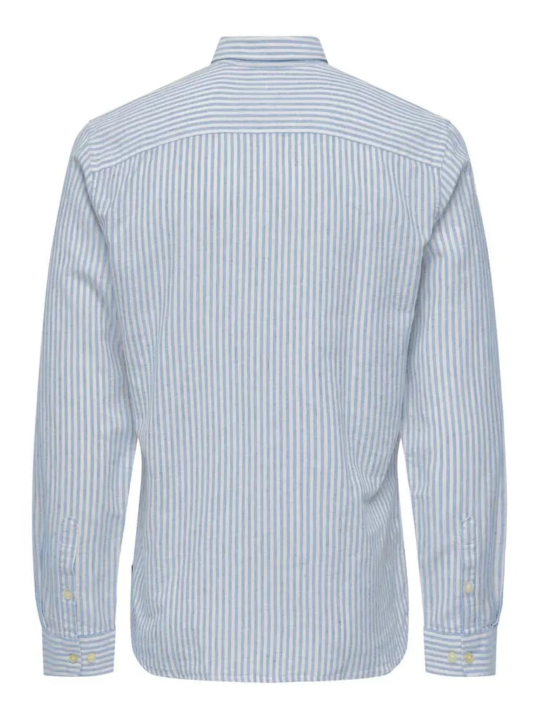 Caiden Stripe Linskjorte - Cashmere Blue Only & Sons