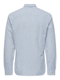 Caiden Stripe Linskjorte - Cashmere Blue Only & Sons