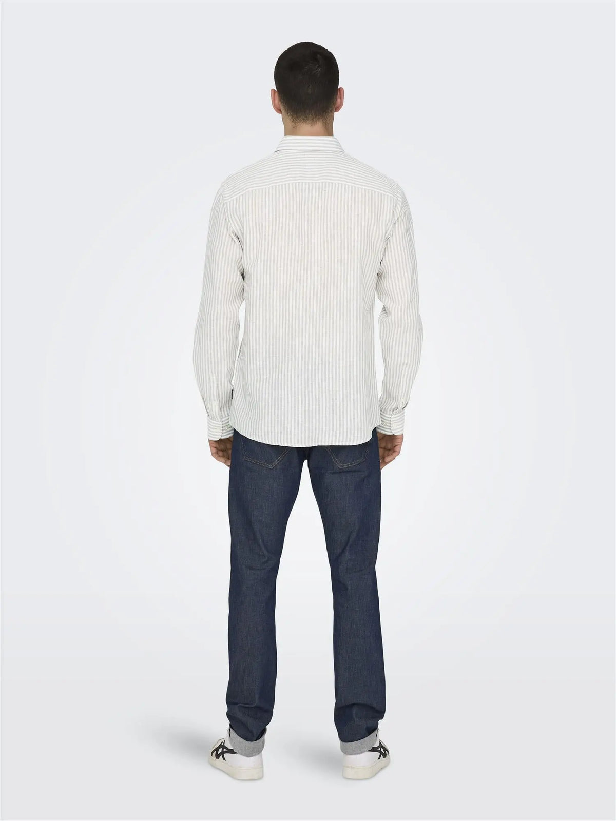 Caiden Stripe Linskjorte - Chinchilla Stripe Only & Sons