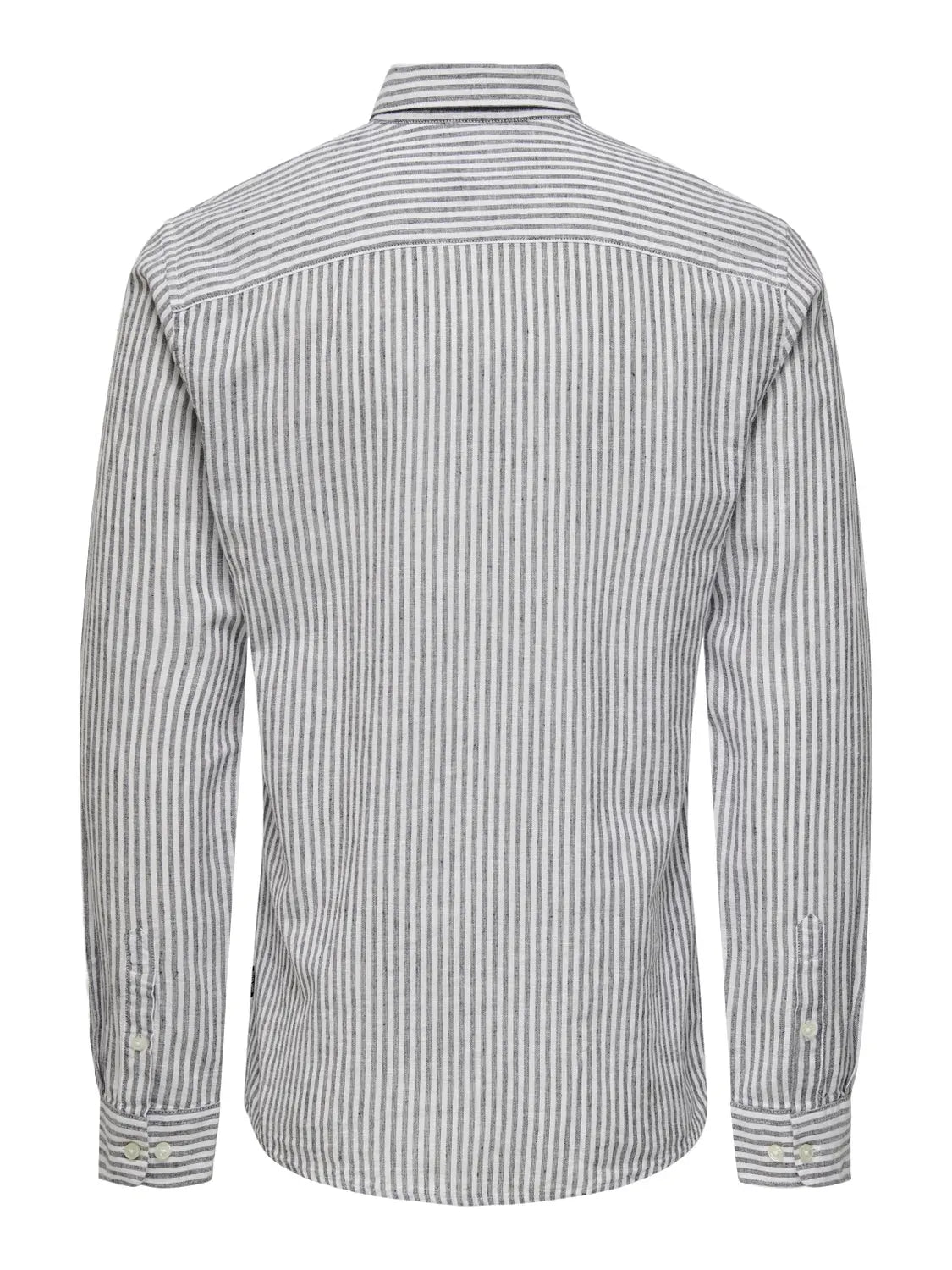 Caiden Stripe Linskjorte - Dark Navy Stripe Only & Sons