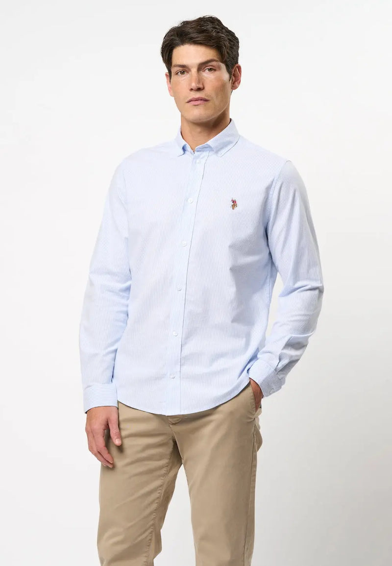 Calvert Flex Oxfordskjorte - Light Blue Stripes U.S. Polo Assn.