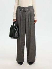 Camilla Wide Pants - Black Detail/Structure Selected Femme