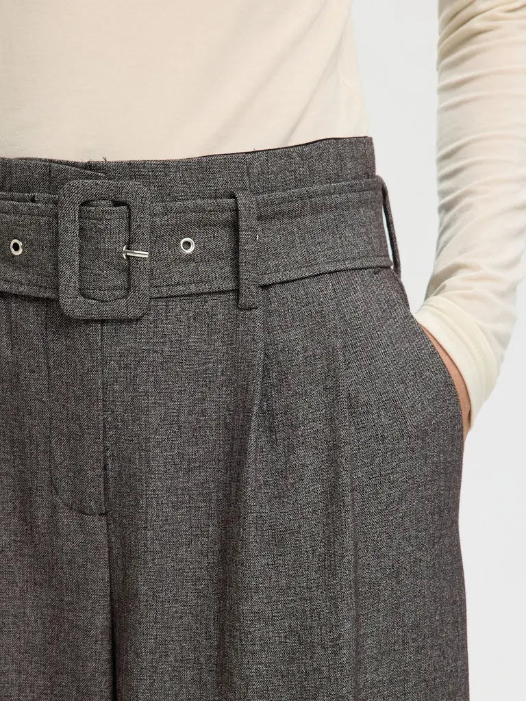 Camilla Wide Pants - Black Detail/Structure Selected Femme