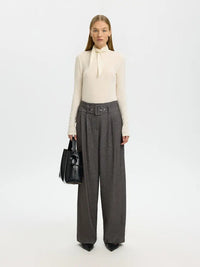 Camilla Wide Pants - Black Detail/Structure Selected Femme