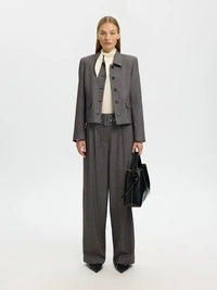 Camilla Wide Pants - Black Detail/Structure Selected Femme