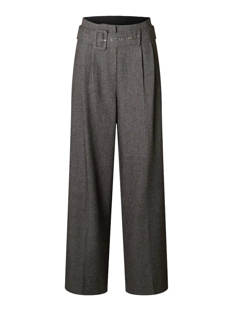 Camilla Wide Pants - Black Detail/Structure Selected Femme