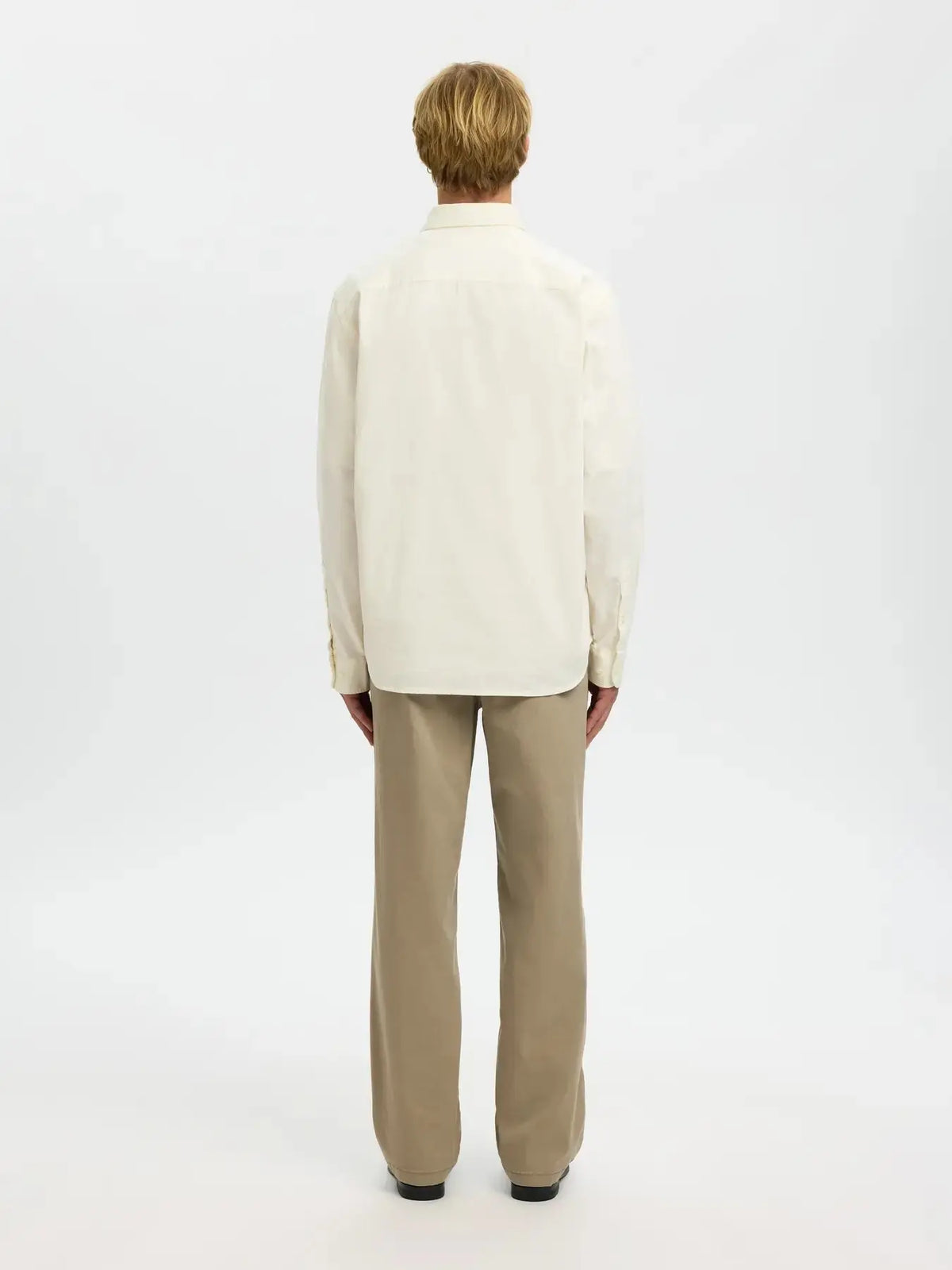 Carlo Regular Denim Skjorte - Ecru Selected Homme