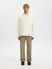 Carlo Regular Denim Skjorte - Ecru Selected Homme
