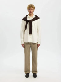 Carlo Regular Denim Skjorte - Ecru Selected Homme