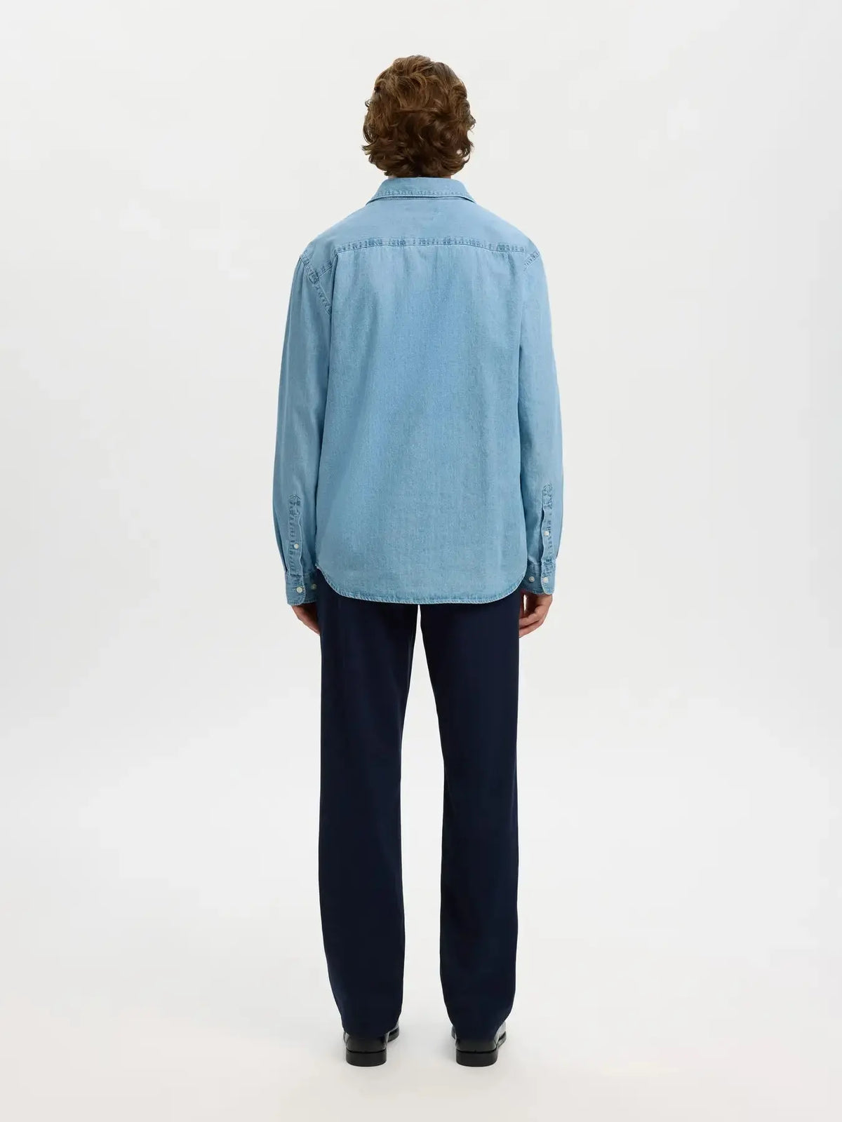 Carlo Regular Denim Skjorte - Light Blue Denim Selected Homme