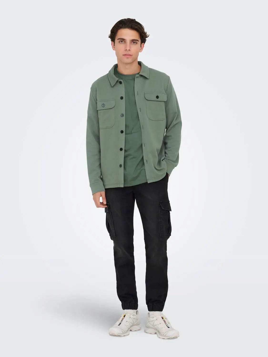 Kodyl Overshirt - Chinois Green/Castor Grey Only & Sons