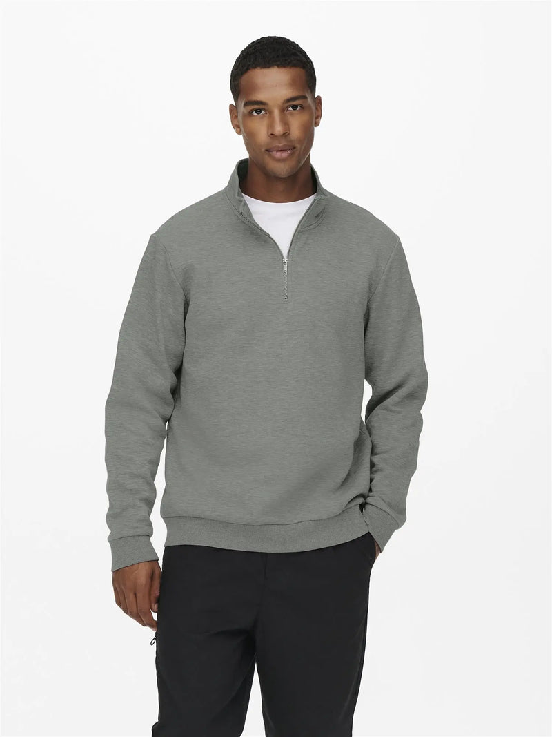 Ceres Genser Half Zip - Castor Grey Only & Sons