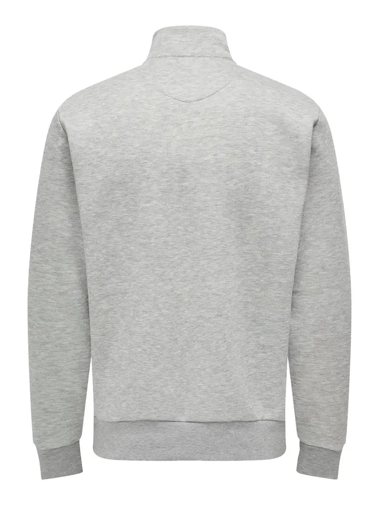Ceres Genser Half Zip - Light Grey Melange Only & Sons