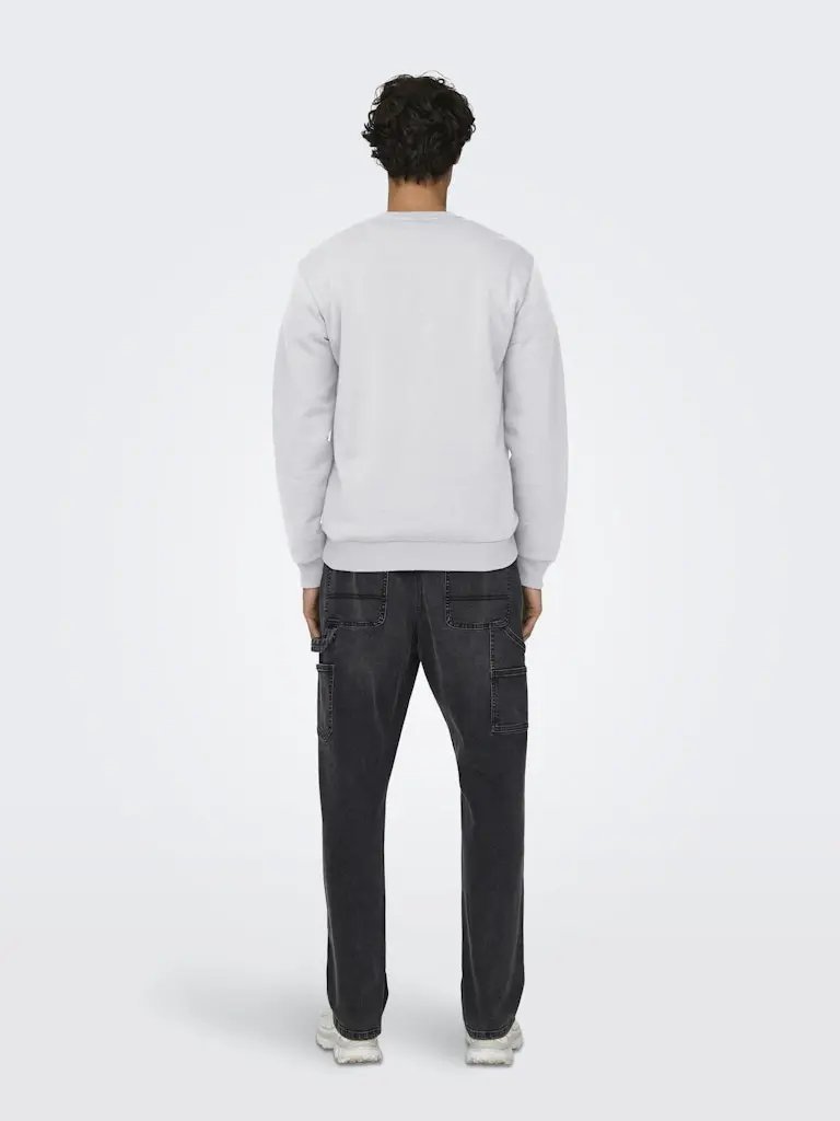 Ceres Genser Rund Hals - Super Light Grey Melange Only & Sons