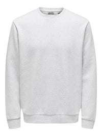 Ceres Genser Rund Hals - Super Light Grey Melange Only & Sons