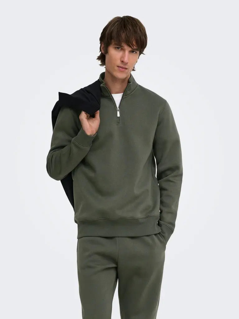 Ceres Half Zip Genser - Beluga Only & Sons