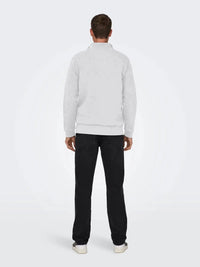 Ceres Half Zip Genser - Super Light Grey Melange Only & Sons