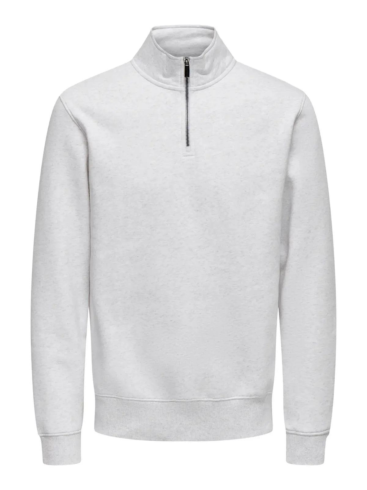 Ceres Half Zip Genser - Super Light Grey Melange Only & Sons