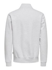 Ceres Half Zip Genser - Super Light Grey Melange Only & Sons