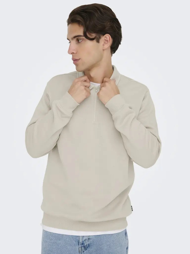 Ceres Half Zip Polo - Silver Lining Only & Sons