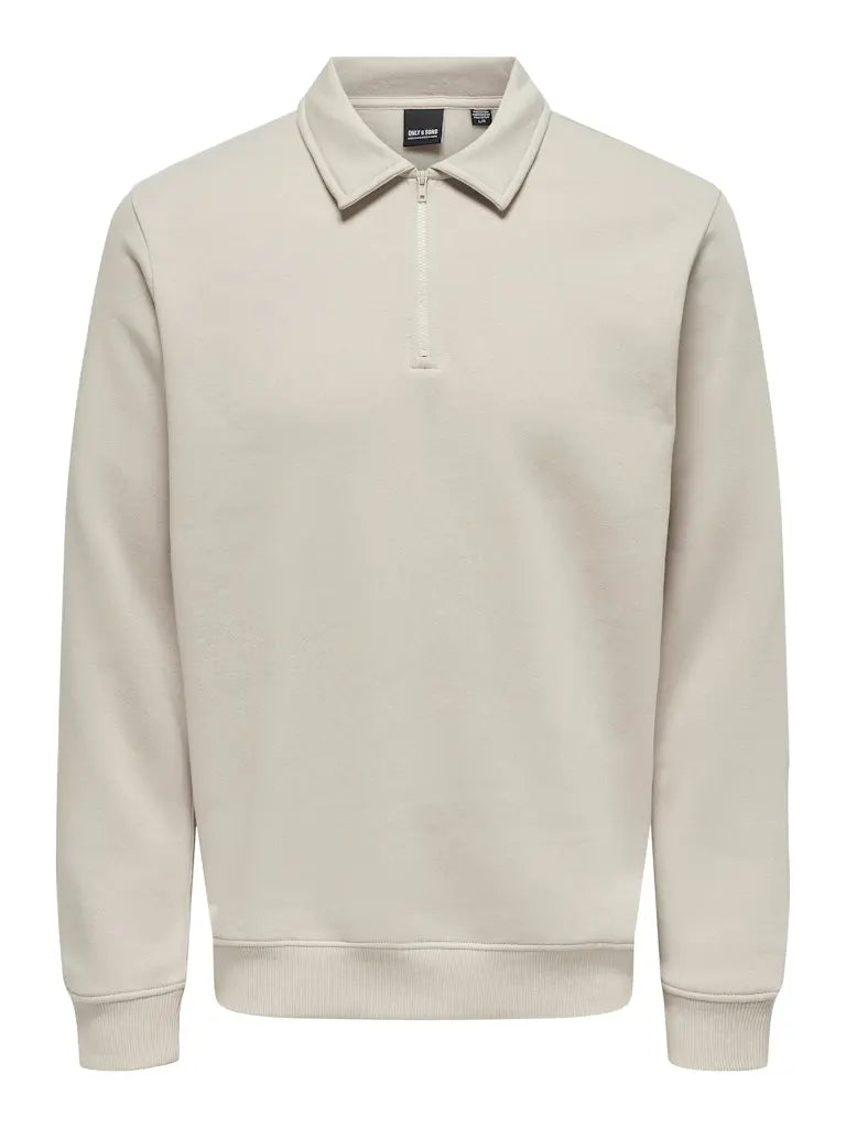 Ceres Half Zip Polo - Silver Lining Only & Sons