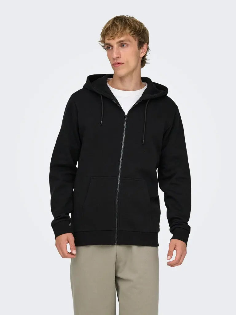 Ceres Hettegenser m/Zip - Black Only & Sons