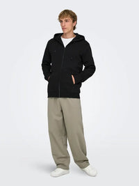 Ceres Hettegenser m/Zip - Black Only & Sons