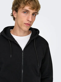Ceres Hettegenser m/Zip - Black Only & Sons