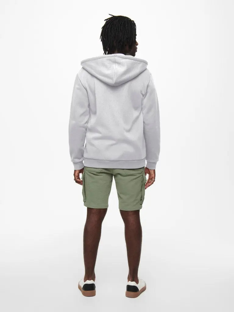 Ceres Hettegenser m/Zip - Super Light Grey Melange Only & Sons