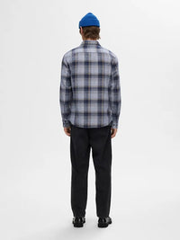 Owen Regular Flanellskjorte - Sky Captain/Checks Selected Homme