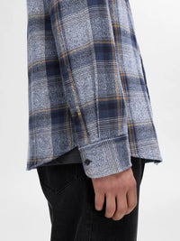 Owen Regular Flanellskjorte - Sky Captain/Checks Selected Homme