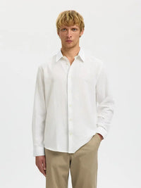 Claus Clay Regular Linskjorte - Bright White Selected Homme