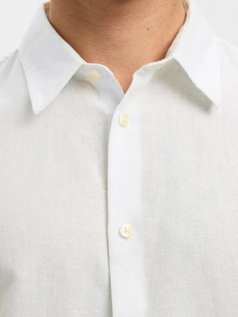Claus Clay Regular Linskjorte - Bright White Selected Homme