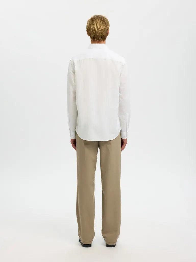 Claus Clay Regular Linskjorte - Bright White Selected Homme