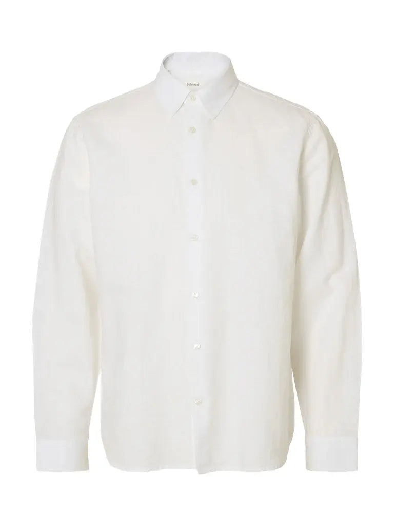 Claus Clay Regular Linskjorte - Bright White Selected Homme