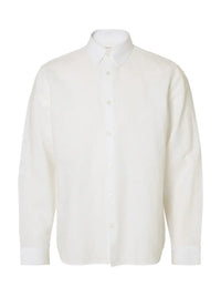 Claus Clay Regular Linskjorte - Bright White Selected Homme
