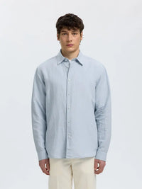 Claus Clay Regular Linskjorte - Dusty Blue Selected Homme