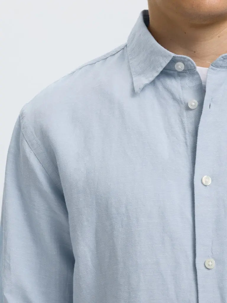 Claus Clay Regular Linskjorte - Dusty Blue Selected Homme