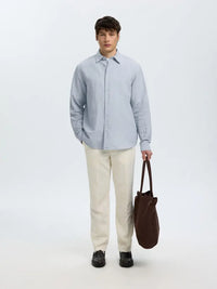 Claus Clay Regular Linskjorte - Dusty Blue Selected Homme