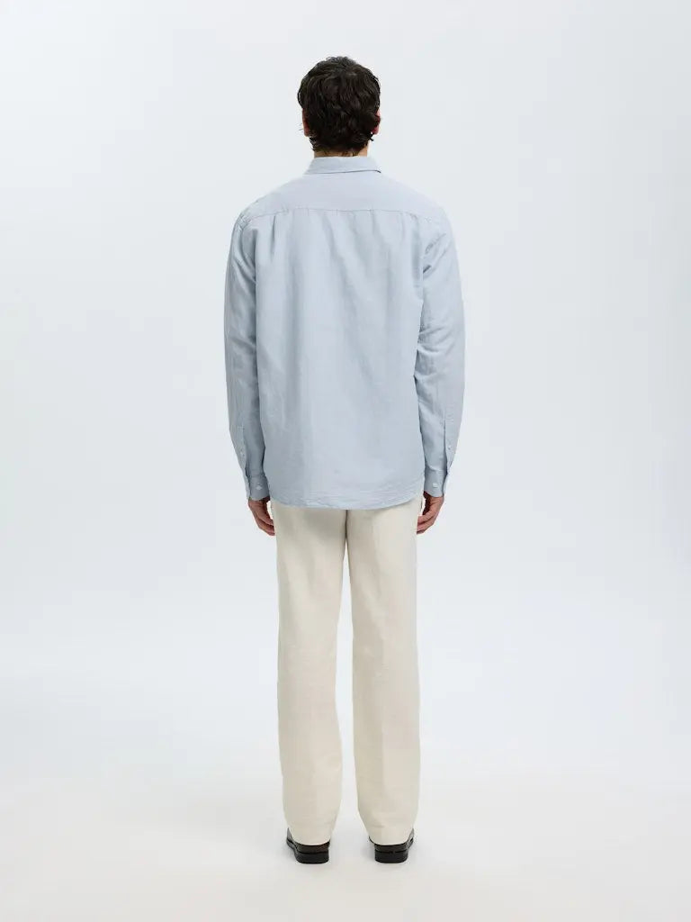 Claus Clay Regular Linskjorte - Dusty Blue Selected Homme