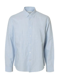 Claus Clay Regular Linskjorte - Dusty Blue Selected Homme