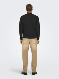 Cooper Half Zip Genser - Black Only & Sons