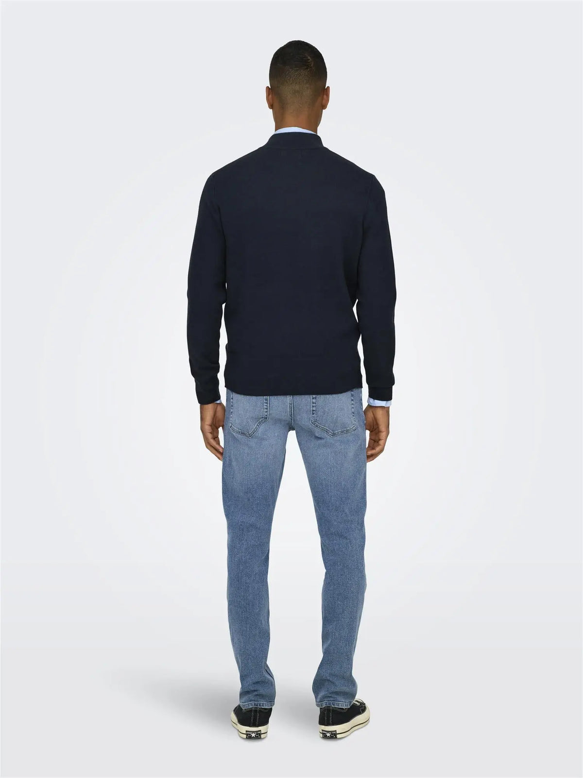 Cooper Half Zip Genser - Dark Navy Only & Sons